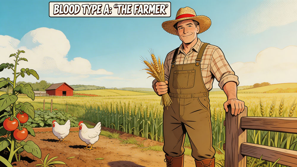 In der Entwicklungsgeschichte waren Menschen mit der Blutgruppe A die „ersten Vegetarier“. Die Menschen wurden sesshaft und betrieben Landwirtschaft. Heute haben ungefähr 37 % der Bevölkerung die Blutgruppe A.